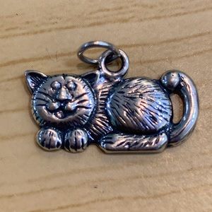 .925 Cat Sterling Silver Jewelry Charm